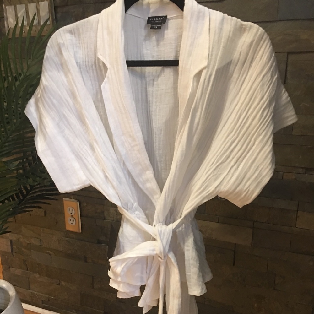 NEW GUESS x Marciano White Wrap Tie Top XS